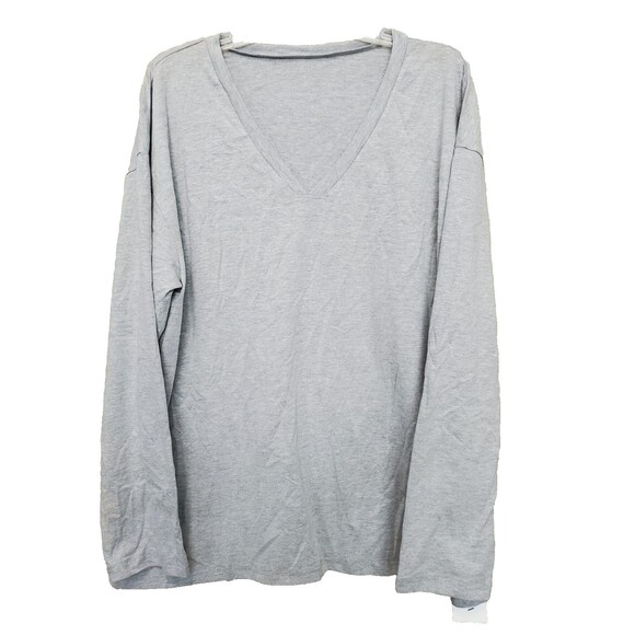 Avanova Gray Cotton Blend V-Neck Long Sleeve T-Shirt Size XL NWT - Picture 1 of 7